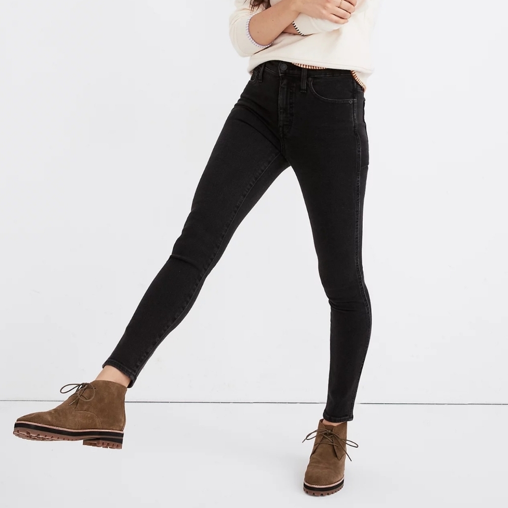 Madewell Faded Black High Riser Skinny Jeans 28